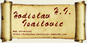 Hodislav Isailović vizit kartica